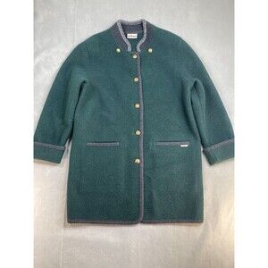 Kaufmann Wool Jacket Womens Size M/L Vintage 90s Green Blue Cabincore Academia